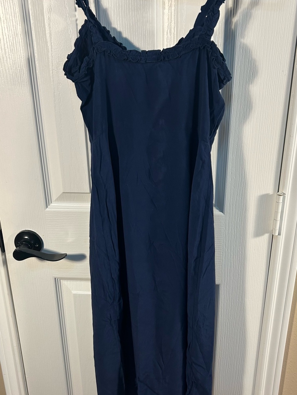 Wilfred Navy Ruffle-Trim Button Top - Picture 4 of 6